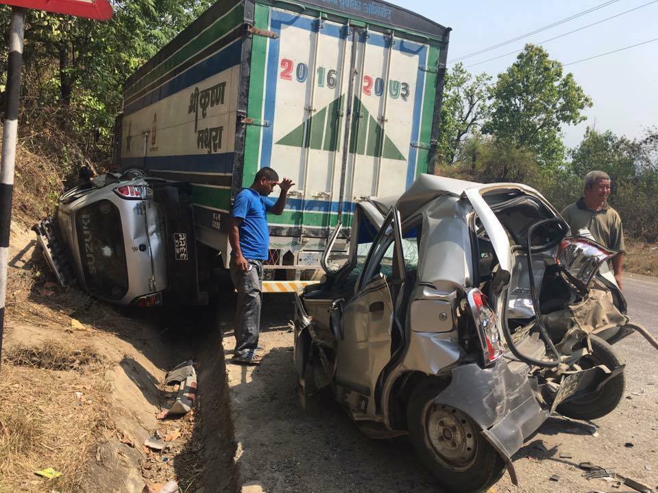   नवलपरासीमा डरलाग्दो दुर्घटना, दुई घाईते