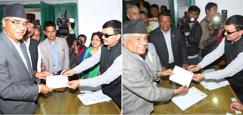   संसदीय दलको नेताका लागि देउवा र पौडेलको उम्मेदवारी दर्ता