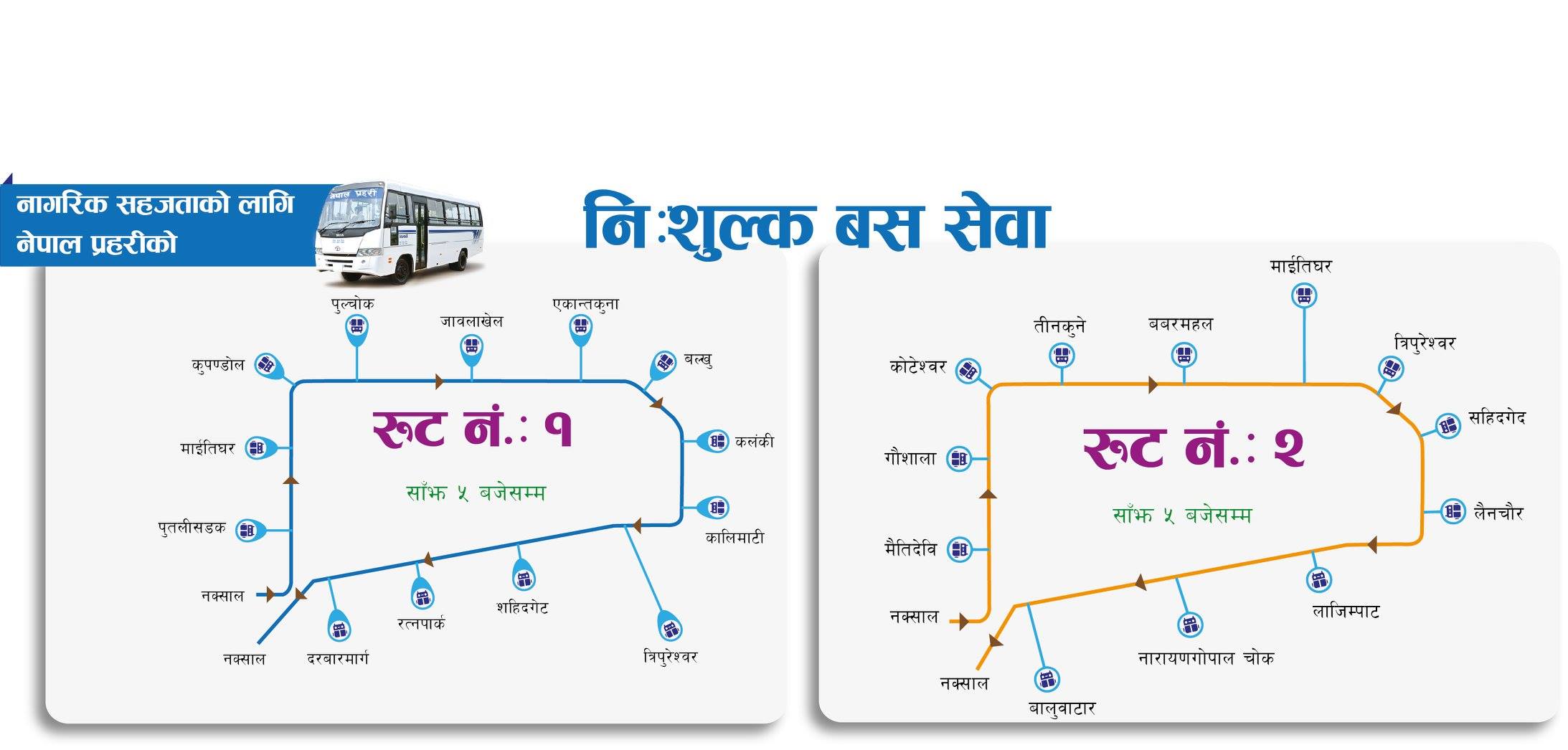 नेपाल प्रहरीद्वारा निःशुल्क बस सेवा सञ्चालन (चल्ने रुटसहित)