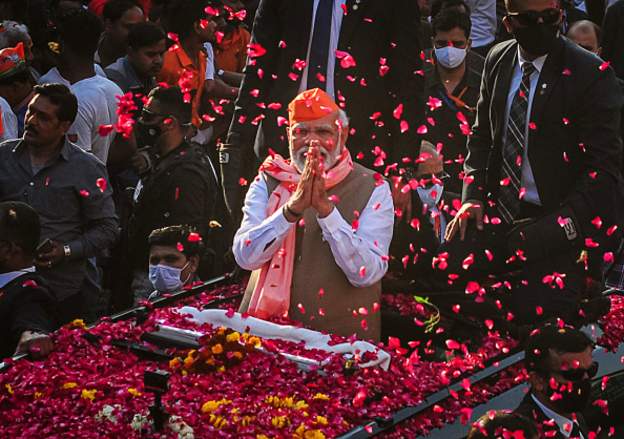 BJP headed for majority in Uttar Pradesh, Uttarakhand, Manipur