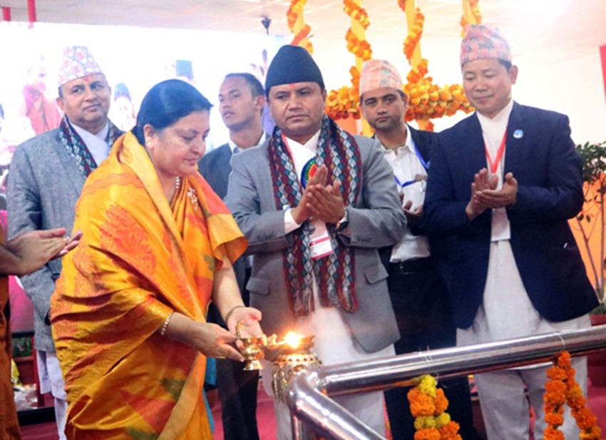 President lays foundation stone of Lumbini International Buddhist Meditation Center