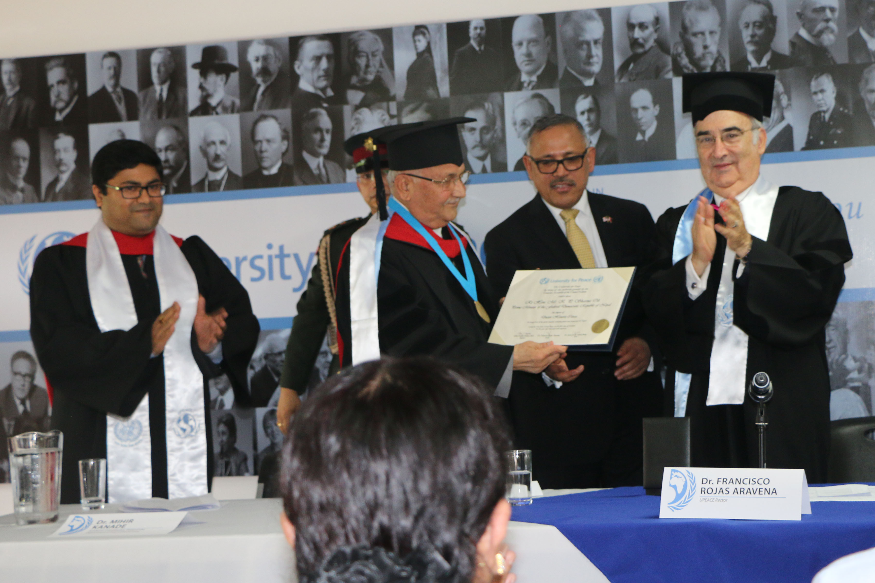 UN University for Peace awards doctorate degree on PM Oli