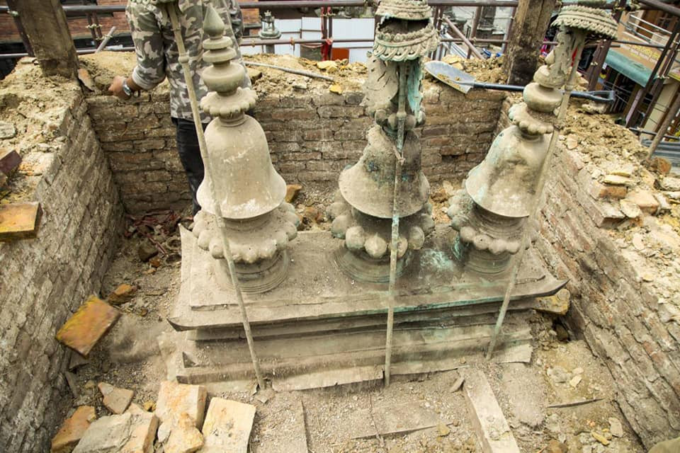Three pinnacles recovered at Jayabageshwori Temple