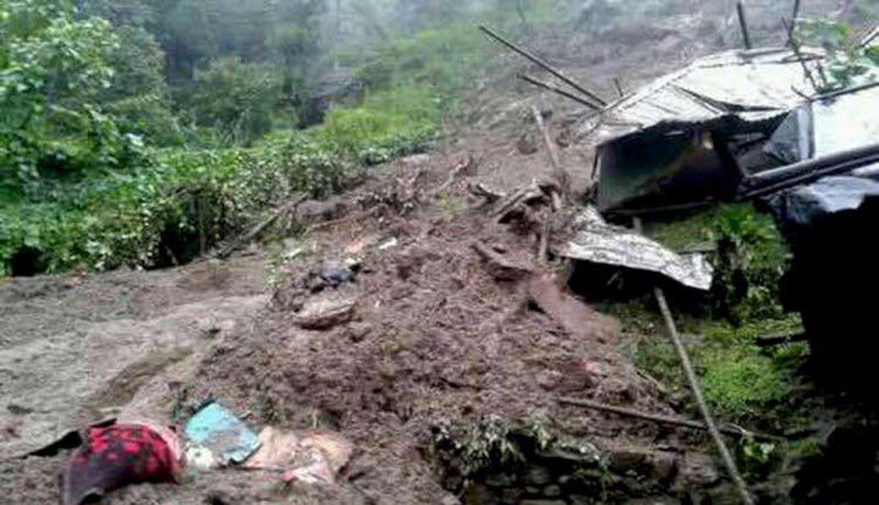 Landslide buries house killing two, injuring three