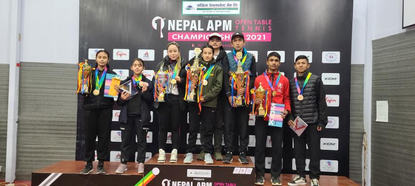 राष्ट्रिय टेबल टेनिस प्रतियोगितामा त्रिभुवन आर्मीलाई दुई स्वर्णसहित ६ पदक