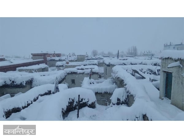 Unexpected snowfall in Upper Mustang