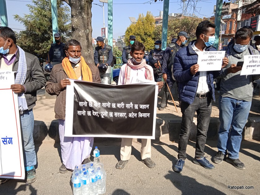 उखु किसानको आन्दोलन स्थगित, तीन साताभित्र वक्यौता भुत्तानी हुने