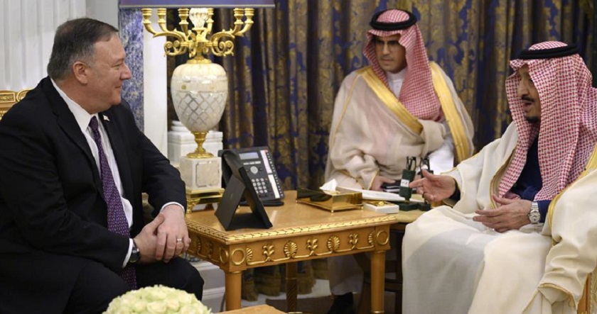 साउदी अरबका राजा र अमेरिकी विदेशमन्त्री बीच भेटवार्ता