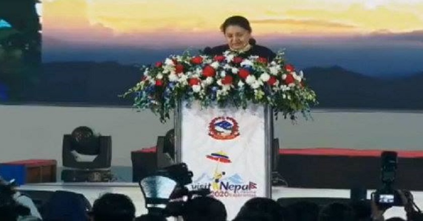 राष्ट्रपति भण्डारीद्वारा नेपाल भ्रमण वर्ष २०२० को भव्य समारोहबीच उद्घाटन