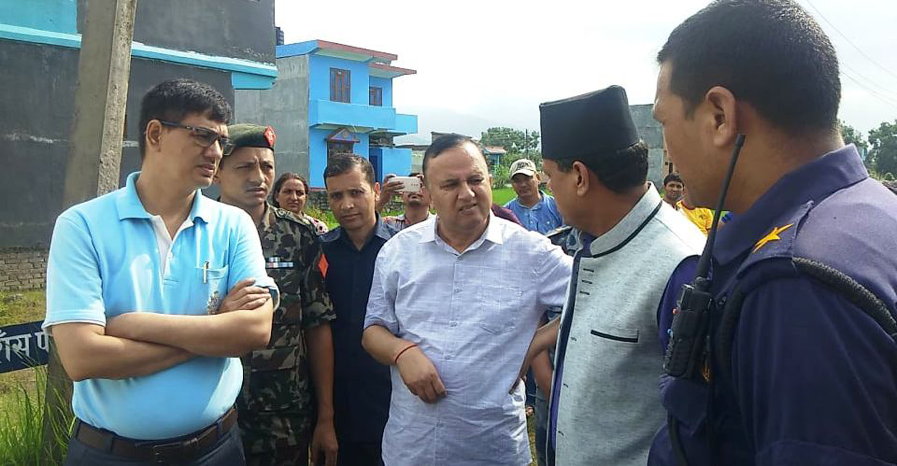 State 5 CM Pokhrel inspects bomb explosion area in Rupandehi