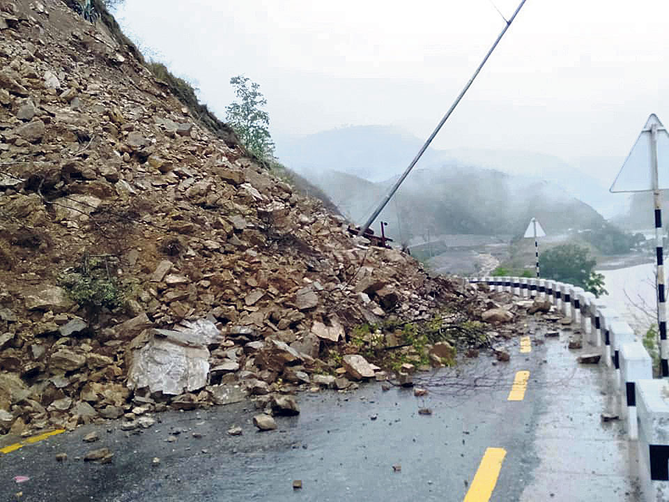 Landslide blocks Karnali Highway