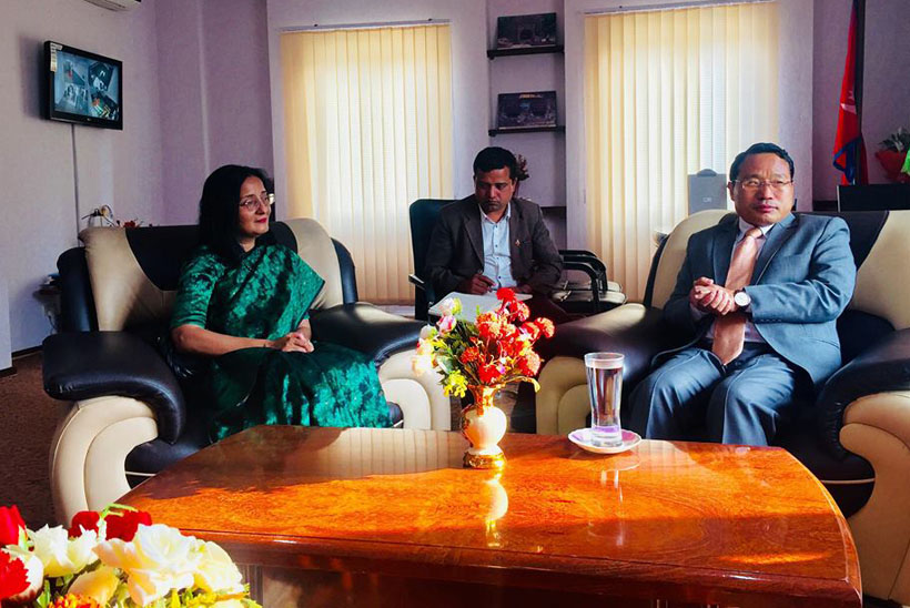Minister Pun-Bangladeshi Ambassador, Binte, meet