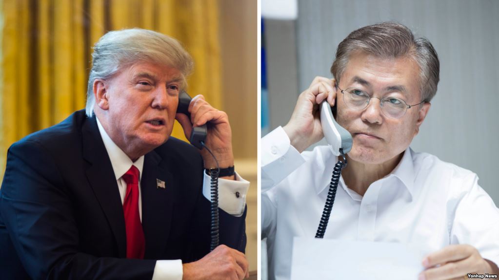 Trump, Moon speak over phone on DPRK's release of U.S. citizens