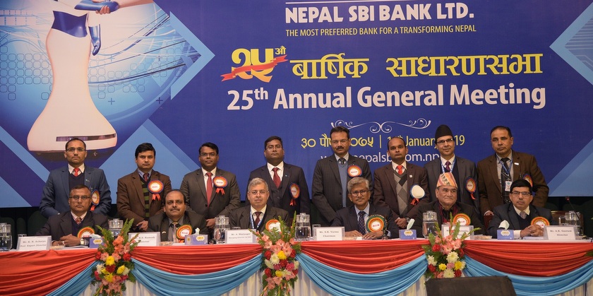 नेपाल एसबिआई बैंकले शेयरधनीलाई १५.७९% लाभांश वितरण गर्ने