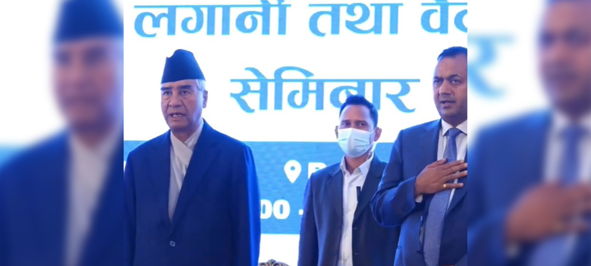 PM Deuba escapes HoR meeting to attend an event of NRNA at Radisson Hotel