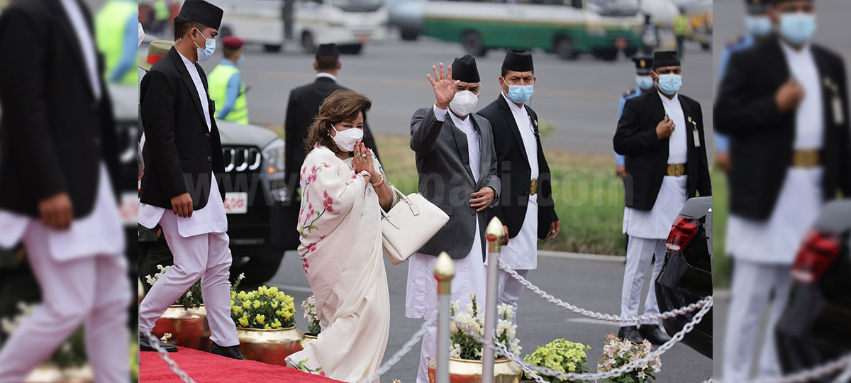 PHOTOS: PM Deuba leaves for India