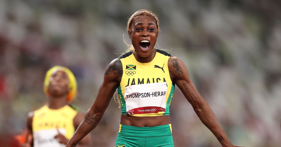 जमैकन धाविका इलानी थम्पसनलाई १ सय मिटर दौडमा स्वर्ण, रजत र कास्य पनि जमैकाकै खेलाडीलाई