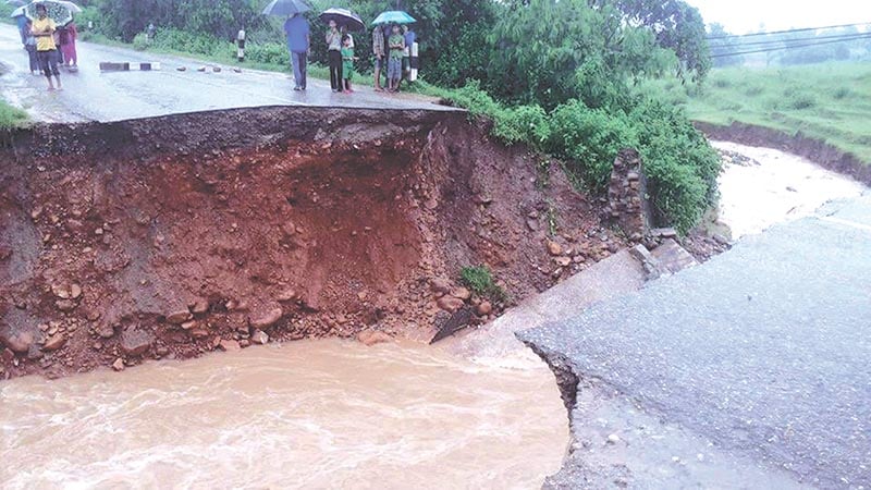 Rescue works hampered due to disruption of road