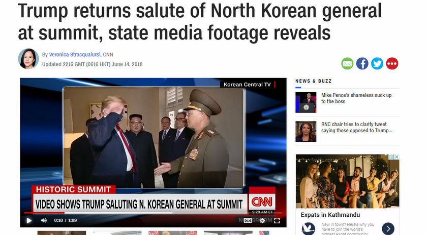 ट्रम्पले उत्तर कोरियाका जनरललाई सलाम फर्काएको भिडियो फुटेज सार्वजनिक