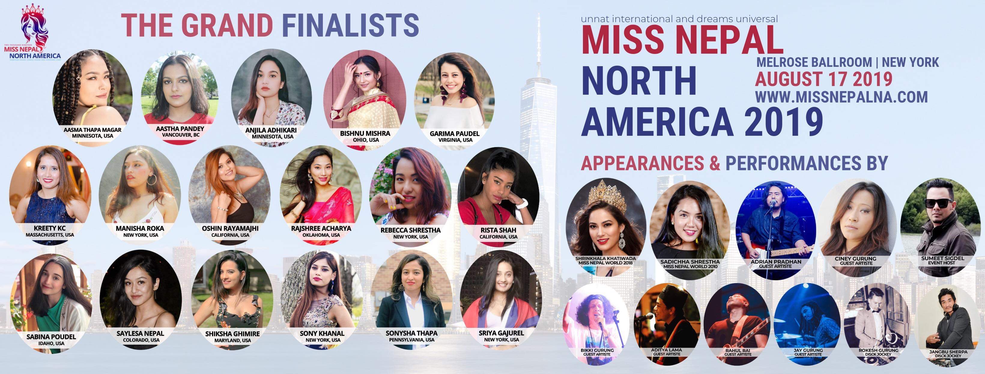 मिस नेपाल नर्थ अमेरिकाको अन्तिम १७ प्रतियोगी छनौट, शृंखला खतिवडा लगायतको सहभागिता साथै सांगीतिक प्रस्तुति