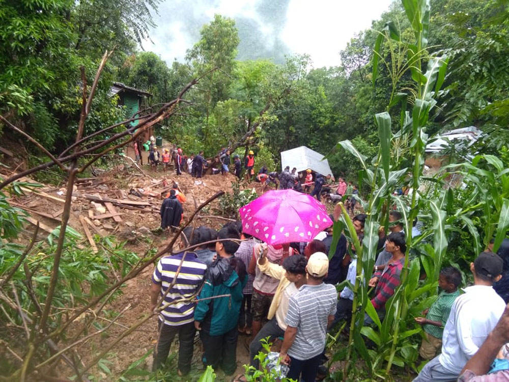 Food stuffs distributed to landslide victims in Jajarkot