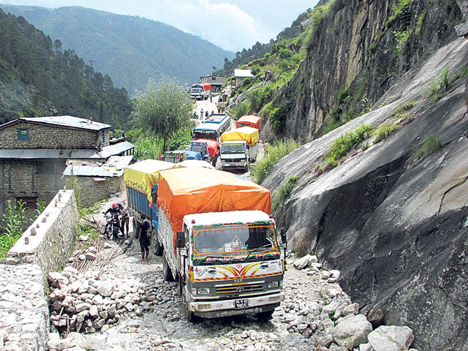 Obstructed Karnali Highway resumes