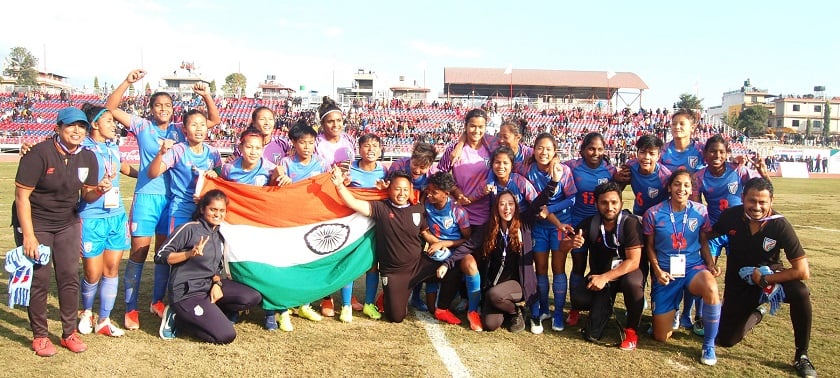 १३औँ साग:  महिला फुटबलमा भारतलाई स्वर्ण