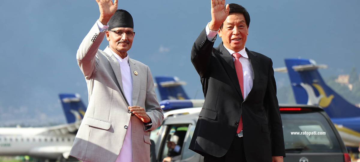 IN PICS: Chinese Speaker Li arrives in Kathmandu