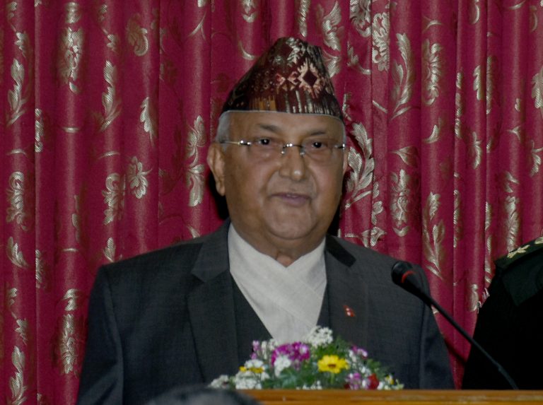 PM Oli lays foundation stone for garment processing plant