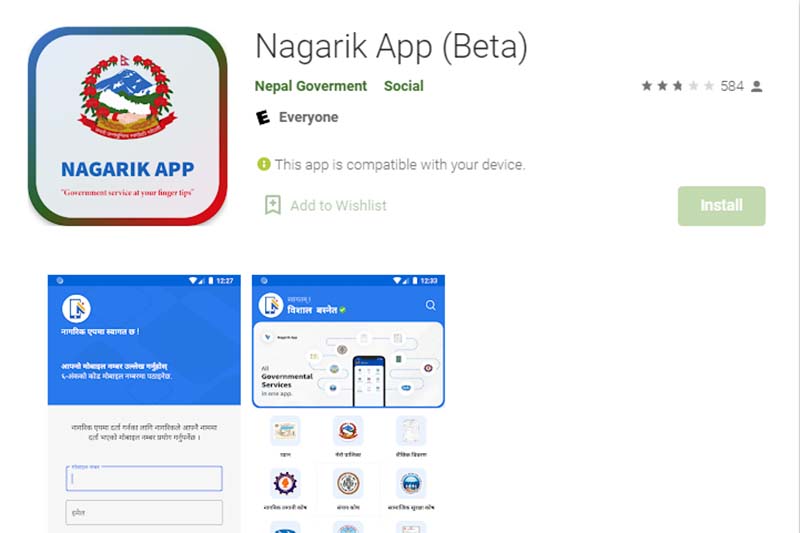 Three hundred eleven thousand people download 'Nagarik App'