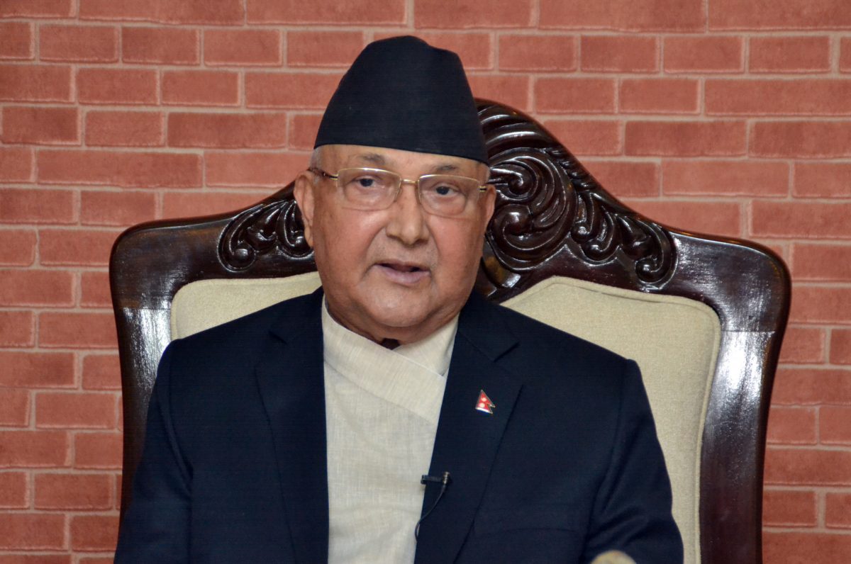 PM Oli presents annual report to President Bhandari