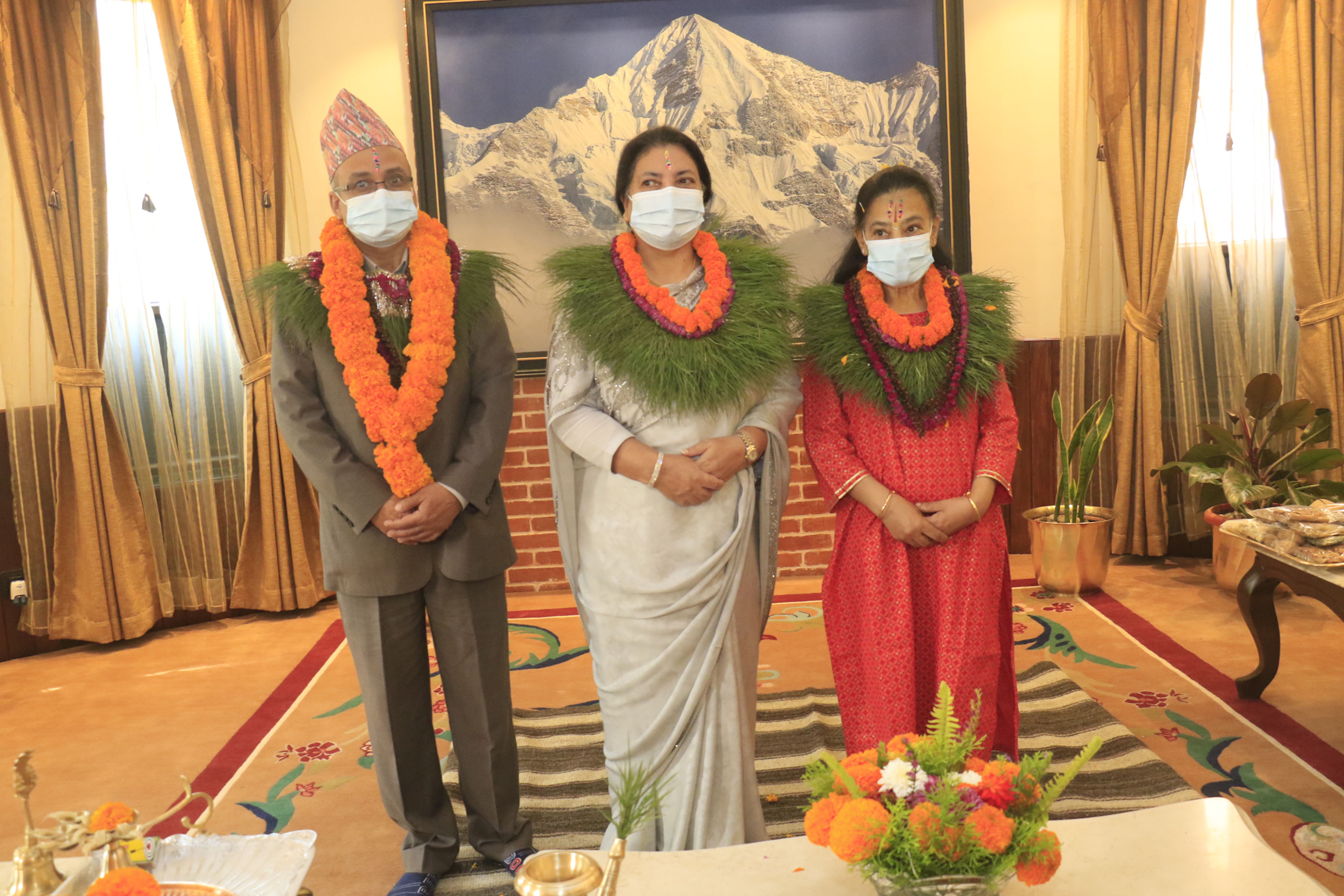 President Bhandari offers Bhai Tika