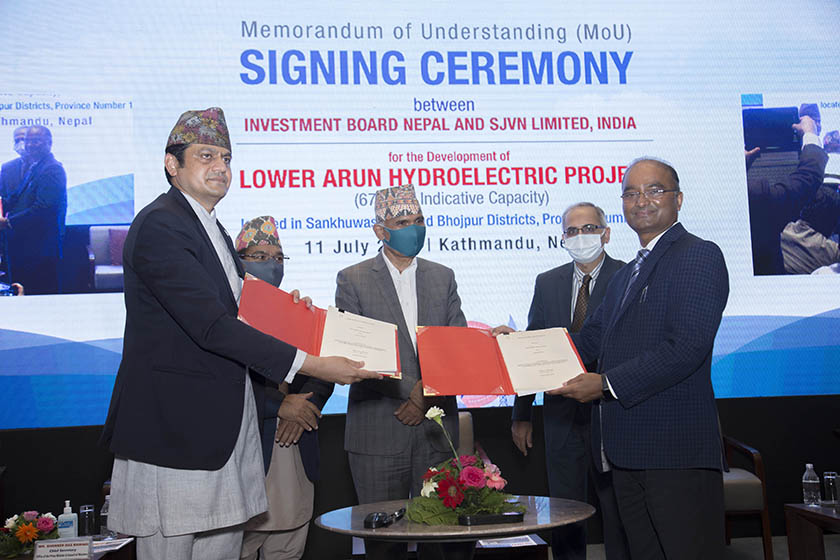 भारतीय कम्पनी एसजेभिएनले पायो ६७९ मेगावाटको तल्लो अरुण जलविद्युत परियोजना निर्माणको ठेक्का