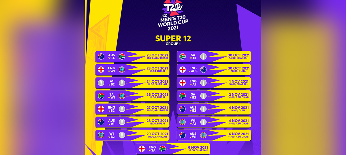 T20 World Cup 2021: Schedule, Super 12