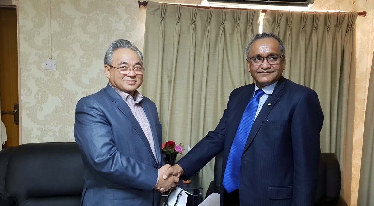 Pakistan’s ambassador calls on Home Minister Thapa