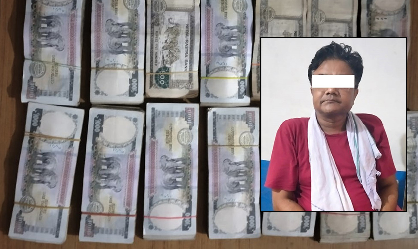 रुपन्देहीमा  स्रोत नखुलेको १२ लाखसहित एक जना पक्राउ