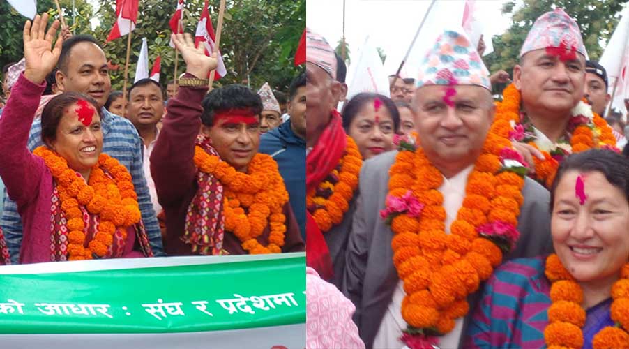 दाङ क्षेत्र नम्बर २ मा रेखा शर्मा र शंकर पोखरेलको उम्मेदवारी दर्ता