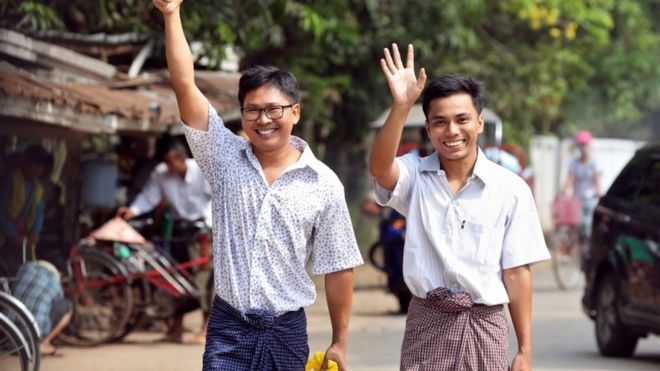 2 journalists freed from prison after more than a year in Myanmar