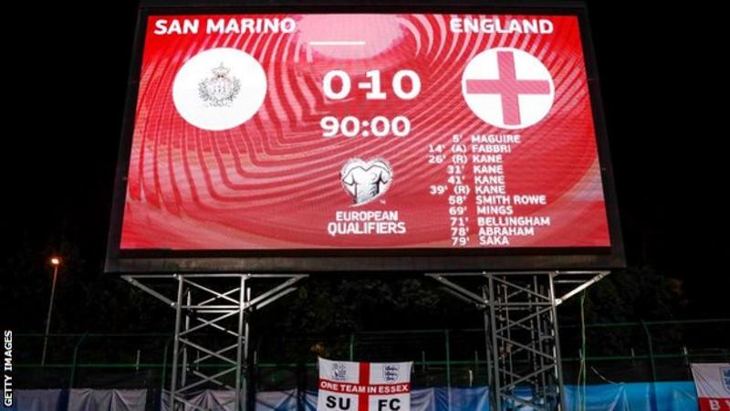 Kane scores 4 against San Marino, England qualify for 2022 World Cup