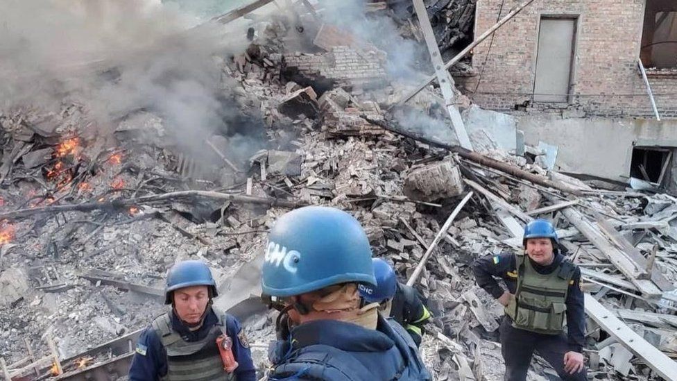 Ukraine war: Dozens feared dead after bomb hits school