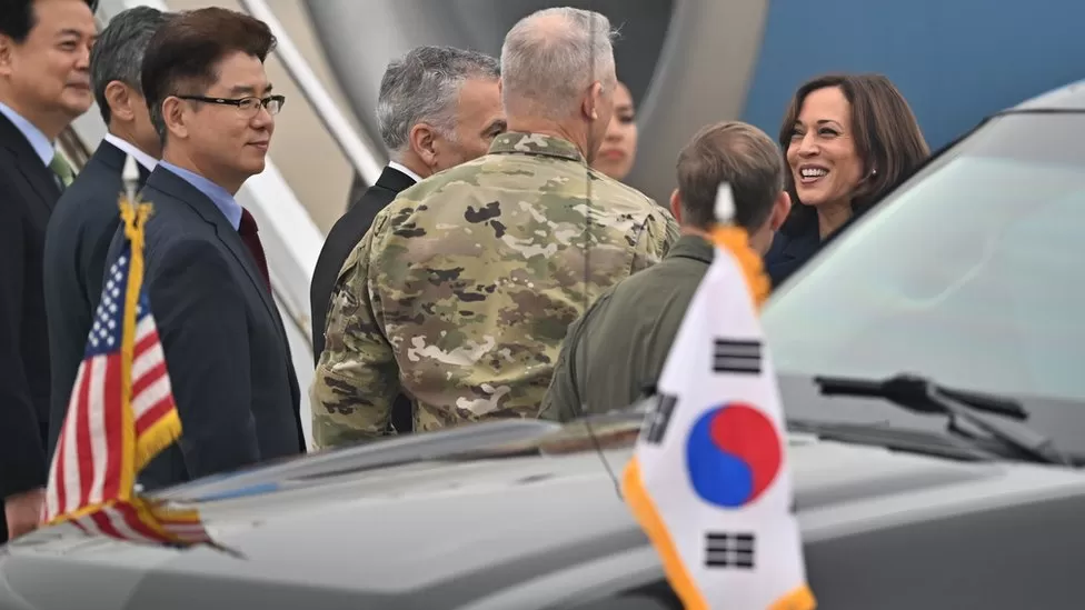Kamala Harris in S Korea day after North fires missiles