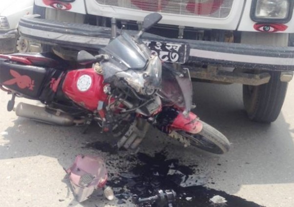 Two die in tipper, motorcycle collision