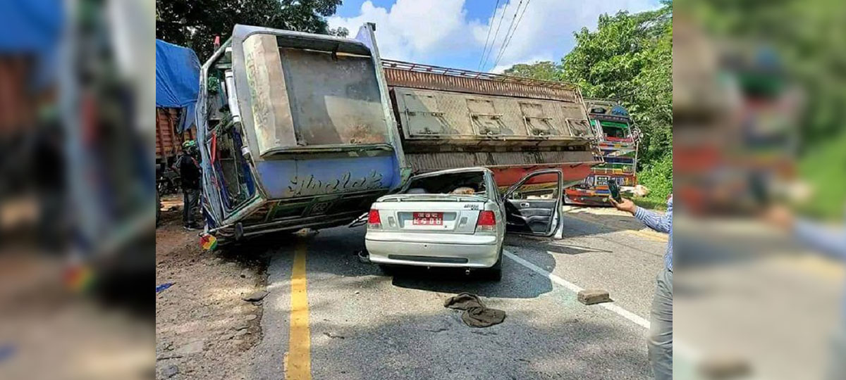 33 injured as four vehicles collide with each other at Makwanpur