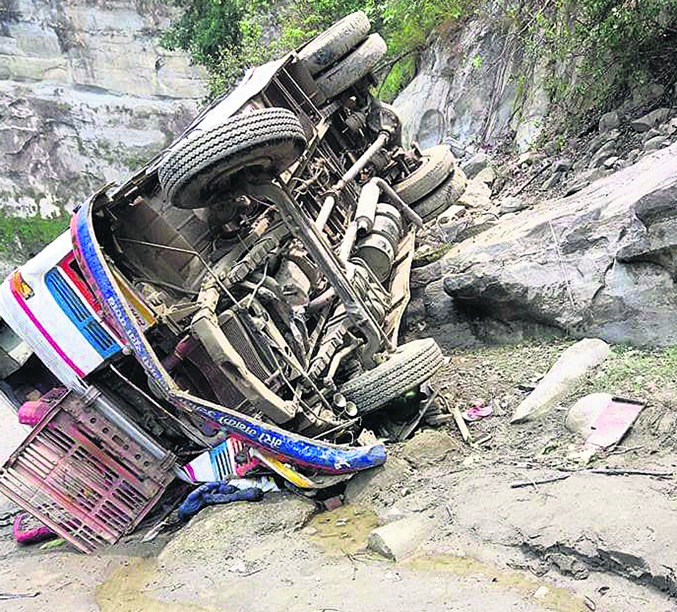 Sarlahi bus mishap: two died, 19 injured