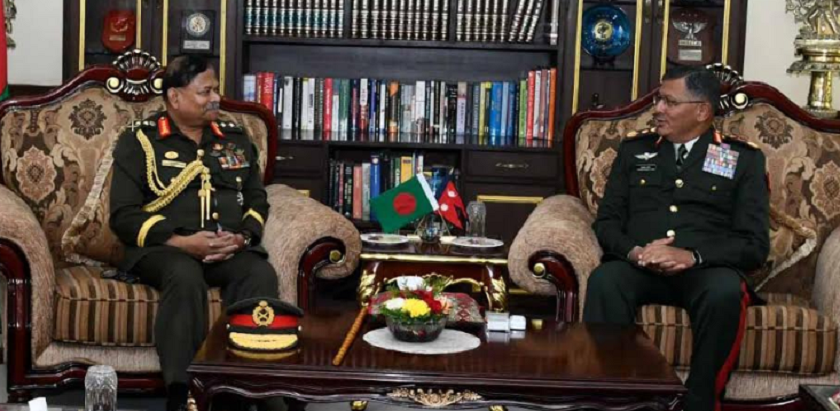 प्रधानसेनापति थापा र बंगलादेशका सेना प्रमुख अहमदबीच शिष्टाचार भेटवार्ता