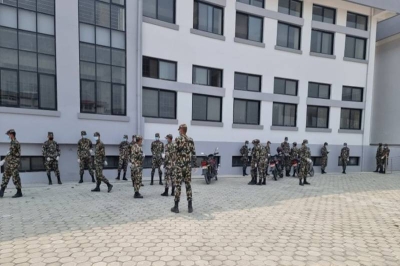 Army at work to construct infrastructures for holding centres