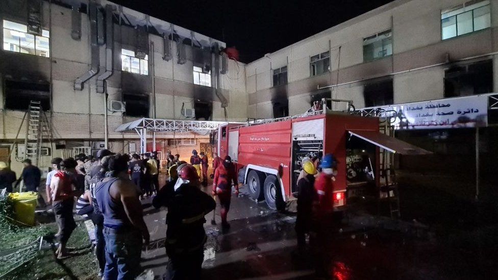 At least 23 dead in fire at Iraqi Covid hospital