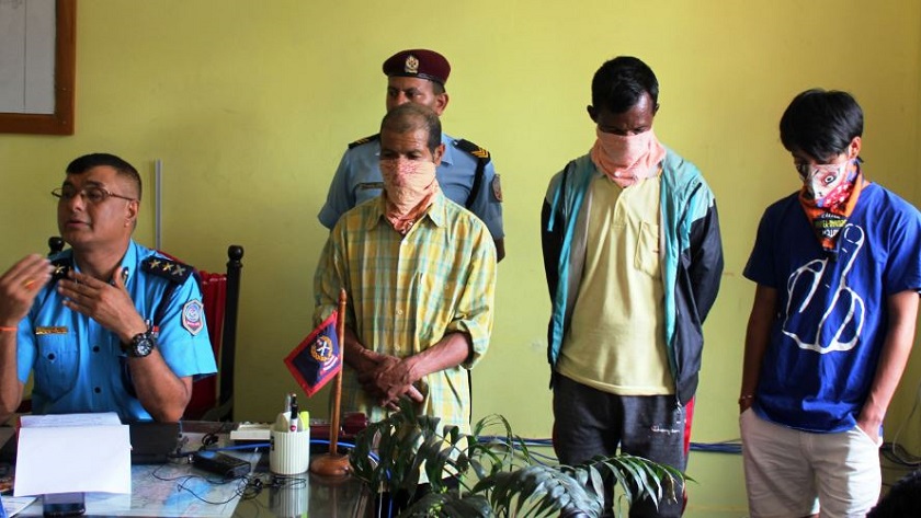 Three accused presented to media