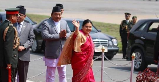 President Bhandari leaves for China