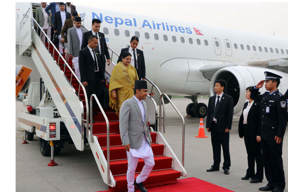 राष्ट्रपति भण्डारीलाई चीनको सान्सी प्रान्तको राजधानी सियानमा स्वागत